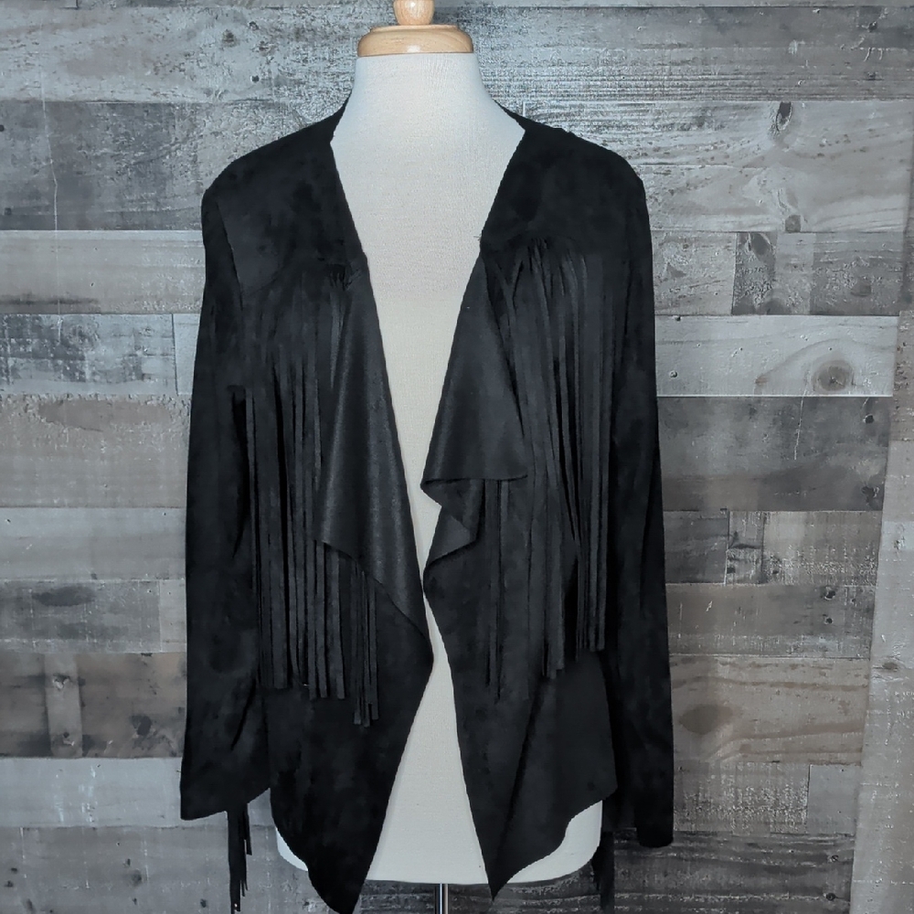 Monoreno Black Fringe Women's Blazer